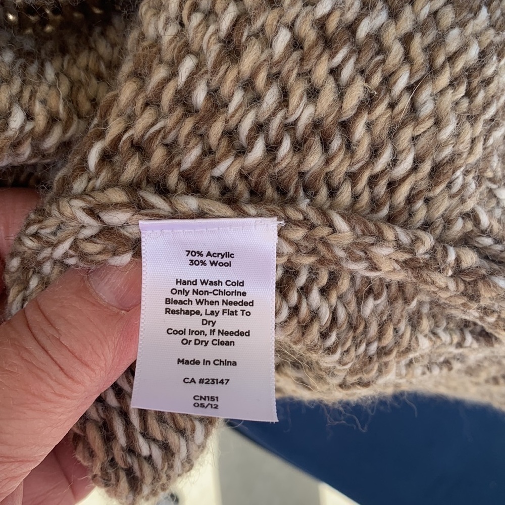 Talbots Variegated Weave Long Line Open Front Car… - image 6